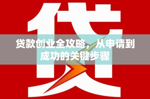中堂贷款创业全攻略，从申请到成功的关键步骤
