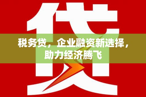 中堂税务贷，企业融资新选择，助力经济腾飞