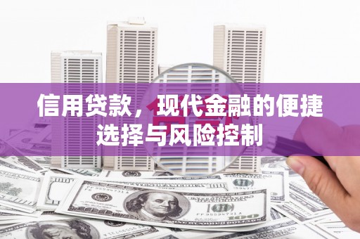 中堂信用贷款，现代金融的便捷选择与风险控制