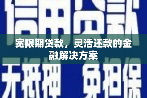 中堂宽限期贷款，灵活还款的金融解决方案