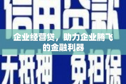 中堂企业经营贷，助力企业腾飞的金融利器