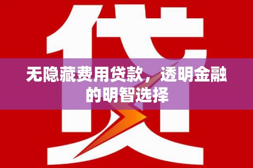 中堂无隐藏费用贷款，透明金融的明智选择