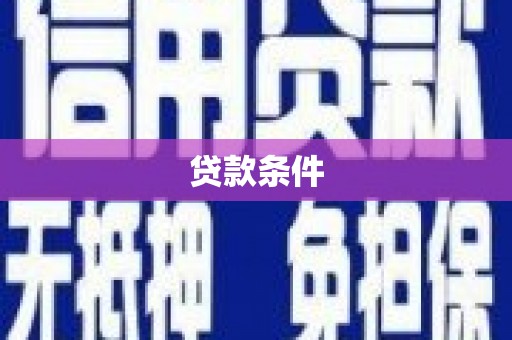 中堂贷款条件