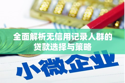 中堂全面解析无信用记录人群的贷款选择与策略
